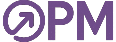 Purple outlined "OPM" logo with arrow icon for On Purpose Marketing, a digital agency in Los Angeles.
